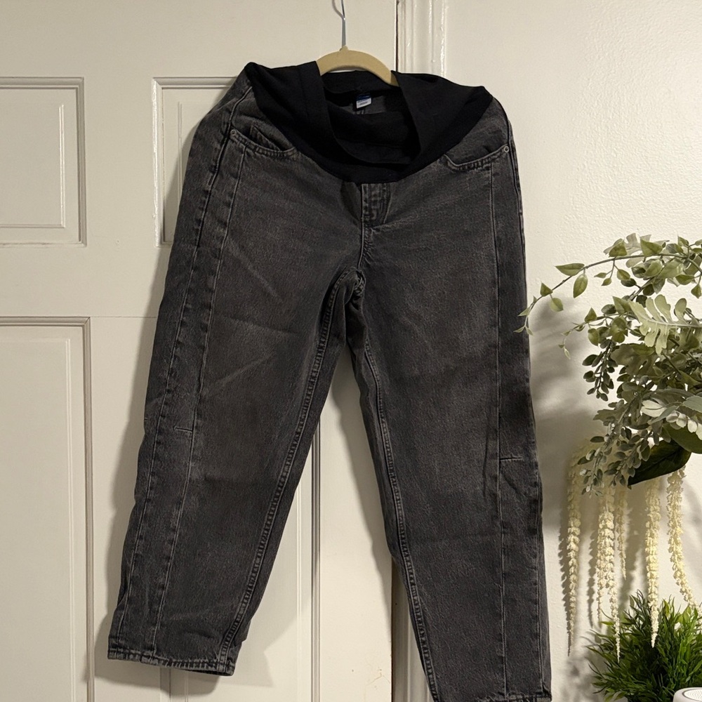 Old navy maternity barrel jeans